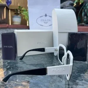 NEW PRADA Luxury Designer Sunglasses spr21x Black/White NEW PRADA Luxury Designer Sunglasses spr21x Black/White main image 2